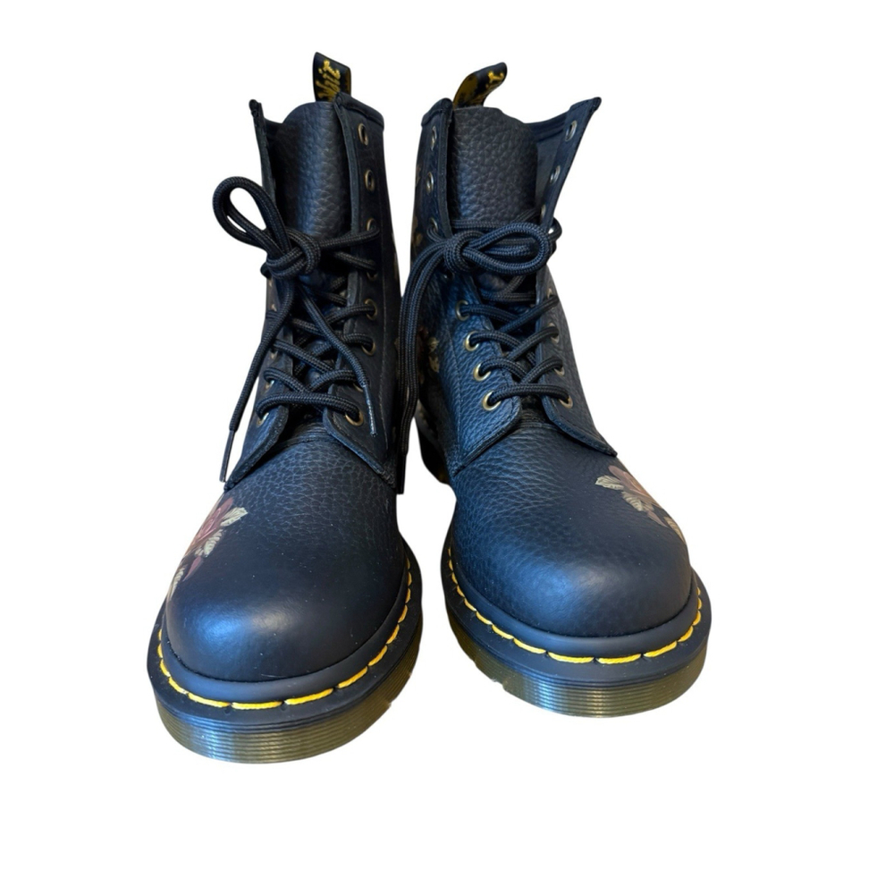 Dr Martens 1460 Decayed Roses Leather Lace Up Women’s Boot Black Size US 8 NWOB‎ - Picture 2 of 12